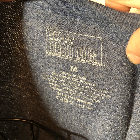 Navy Super Mario Bros Cut Off Sleeves T-shirt - Picture 6 of 6